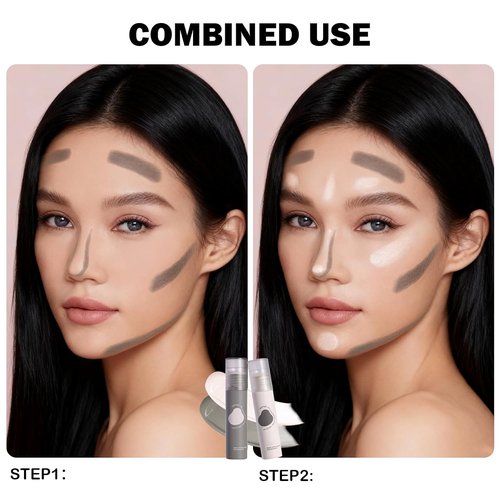 Skiennix Liquid Contour Stick - Cold Matte Grey Bronzer for Blendable, Long-Lasting Face Shaping | Travel Size