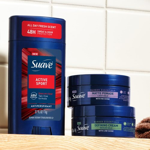 Suave Antiperspirant Deodorant for Men Variety 4-Pack – Active Sport, Bergamot & Wood + Ocean Charge, Marine & Driftwood, 48H Sweat & Odor Protection, 2.7 Oz Ea