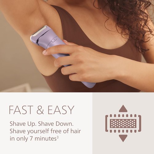 Philips Lady Shaver Series 8000 - Cordless Wet & Dry Electric Shaver with 3-Blade System | 100 Mins Runtime