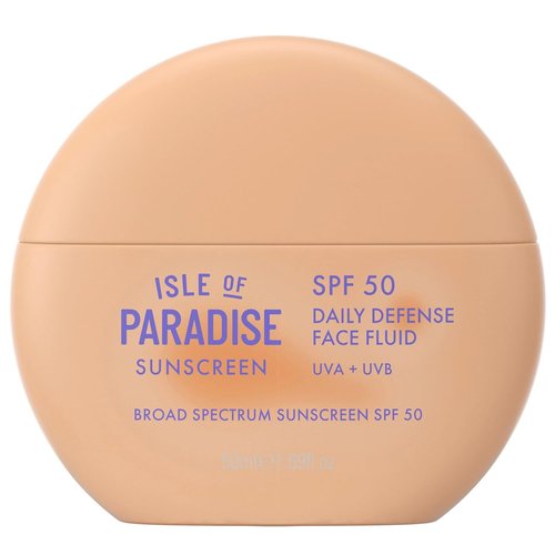 Isle Of Paradise Daily Defense Face Fluid SPF 50 - Lightweight, Non-Greasy Sunscreen for All Skin Types | 1.69 fl. Oz