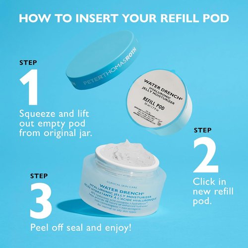 Peter Thomas Roth | Water Drench® Hyaluronic Jelly Moisturizer Refill Pod - Fragrance-Free, Non-Comedogenic, Acne-Safe for Normal to Oily Skin