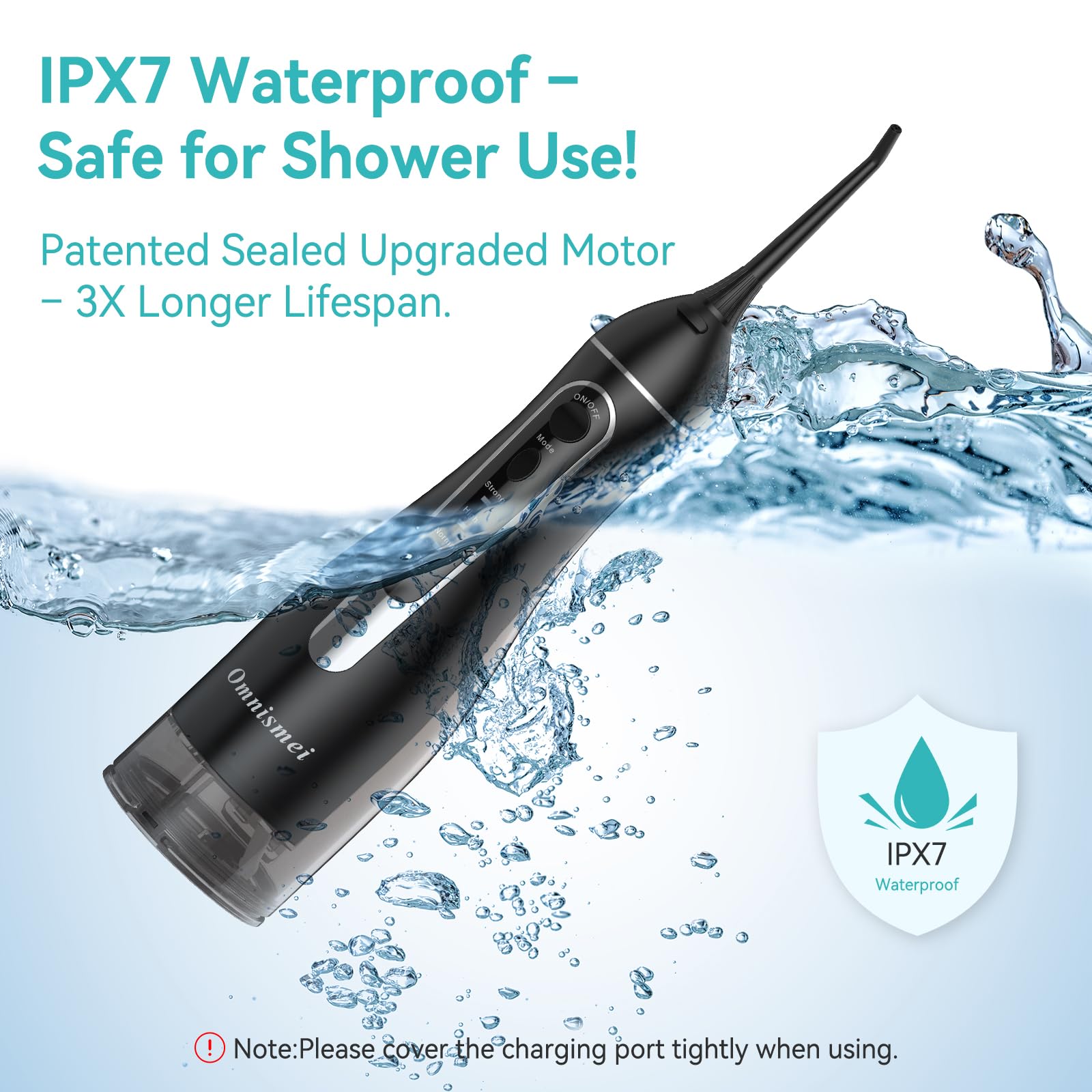 Water Dental Flossers for Teeth, 300ML Cordless Portable Electric Water Flosser, 4 Modes Oral Irrigator, Waterproof Rechargeable Water Floss for Deep Cleaning, Plaque Remover,Braces Home Travel Use
