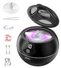 Ultrasonic Retainer Cleaner, 45kHz Retainer Cleaner Machine with Digital Timer & 4 Modes, 200ML Portable Dental Cleaning Pod for Aligners, Dentures, Night Guards, Braces, Jewelry, Black