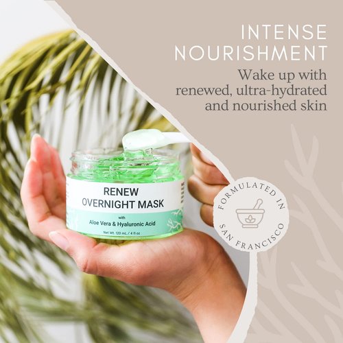 Doppeltree RENEW Overnight Face Mask - Hydrating Aloe Vera & Hyaluronic Acid for All Skin Types