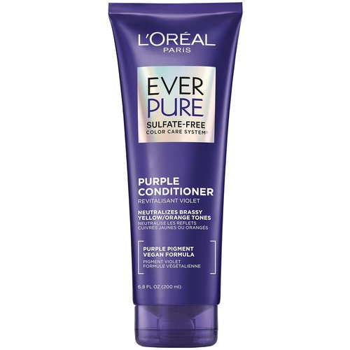 L’Oreal Paris EverPure Brass Toning Purple Conditioner - Sulfate Free for Blonde & Silver Hair | 6.8 Fl Oz