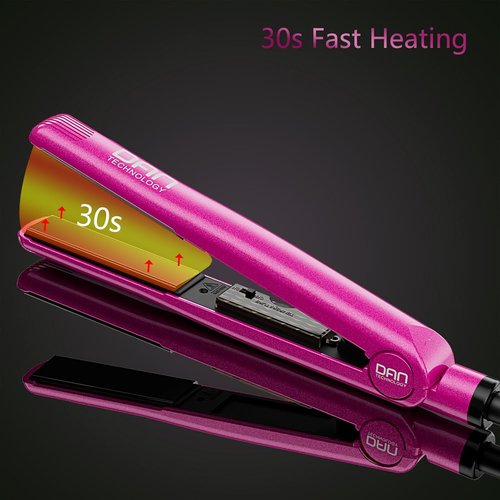 Dan Technology 2-in-1 Ceramic Flat Iron - Professional Adjustable Temperature Straightener for Black Hair