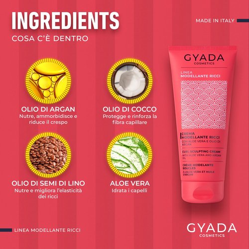 GYADA Curl Defining Cream - Frizz Control Leave-In for Curly & Wavy Hair with Argan Oil | Vegan & Cruelty-Free - 6.76 fl oz