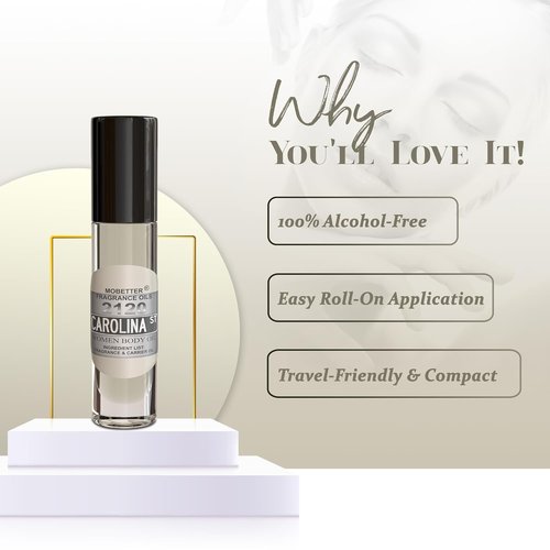 MOBETTER Fragrance Oils | 2120 Carolina Street Women's Perfume Body Oil - Floral Woody Musk, Travel Size, Long Lasting