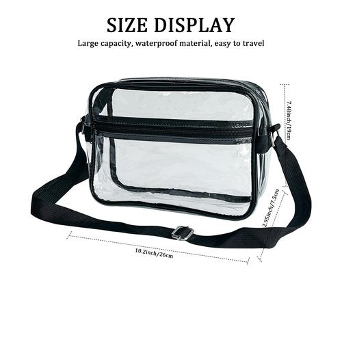 TotePrint Transparent Colorful Iridescent PVC Crossbody Bag, Girl Purse Cosmetic Storage Bag 10.2 x 7.48 x 2.95 inches (A230084-1012-0)