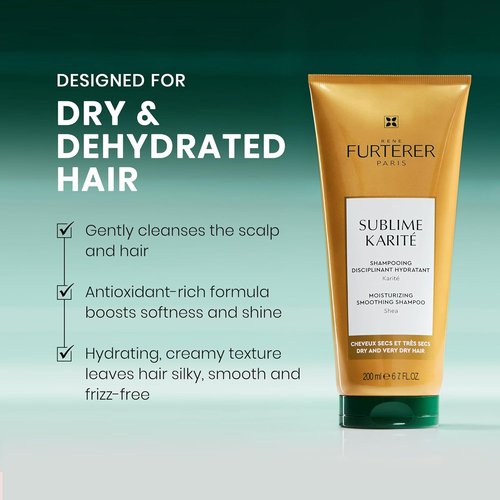Rene Furterer Sublime Karité Moisturizing Shampoo - Nourishing Shea Butter & Ylang-Ylang Oil, 8.5 Fl Oz