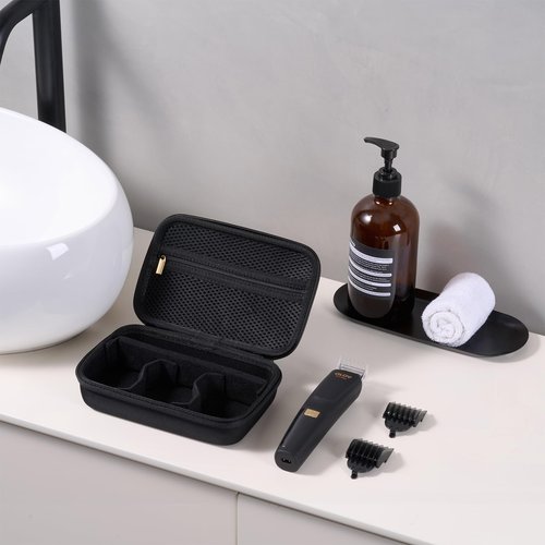ProCase Travel Carrying Hair Trimmer Case for Electric Body Hair Trimmer; Hard Protective Bag Organizer for Beard Body Bikini Groin Shaver Clipper -Black
