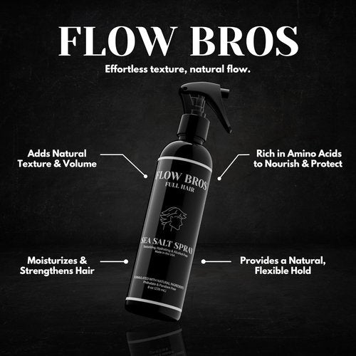 Flow Bros Sea Salt Spray for Hair - Texturizing & Volumizing with Natural Ingredients | 8oz