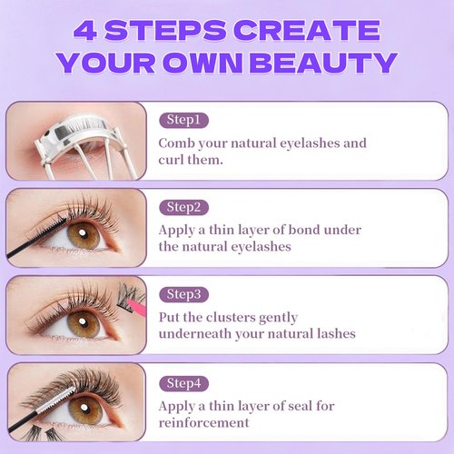 GGOKOK Lash Clusters Kit Wispy Lash Extension Kit 10-18mm Cluster Eyelash Extensions Kit Individual Lashes 168pcs Eyelash Clusters with Lash Bond and Seal, Lash Tweezers for Self Use(Wispy-02,Kit)
