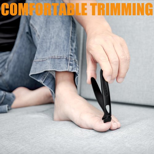 Precision Stainless Steel Heavy Duty Angled Head,Wide Jaw Clippers for Seniors and Man,Ingrown Toenail,Thick Nail.Long Handle, Extra-Large Slanted Nail Cutter.Men,Women,Elderly. (6PCS)