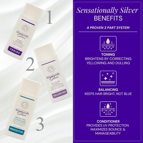 Skiennix Silver Shampoo - Toning Purple Shampoo for Gray & White Hair for Men & Women