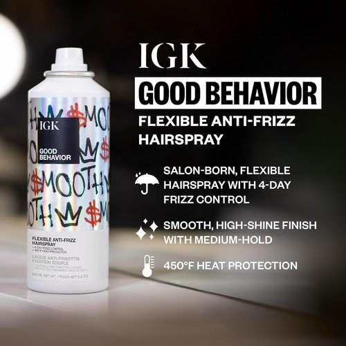 IGK GOOD BEHAVIOR Holiday 2025 Gift Set | Flexible Hairspray, Smoothing Spray & 4-in-1 Prep Spray - Anti-Frizz, Heat Protection & Shine for All Hair Types