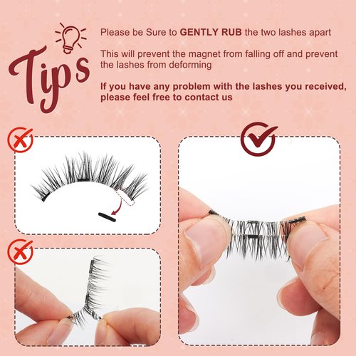 Higu clace Magnetic Eyelashes 1Pairs Magnetic Eyelashes with Applicator Soft Magnetic Lashes Natural Look Wispy Manga Lashes Without Eyeliner Easy to Wear and Remove (DJCX-I02)