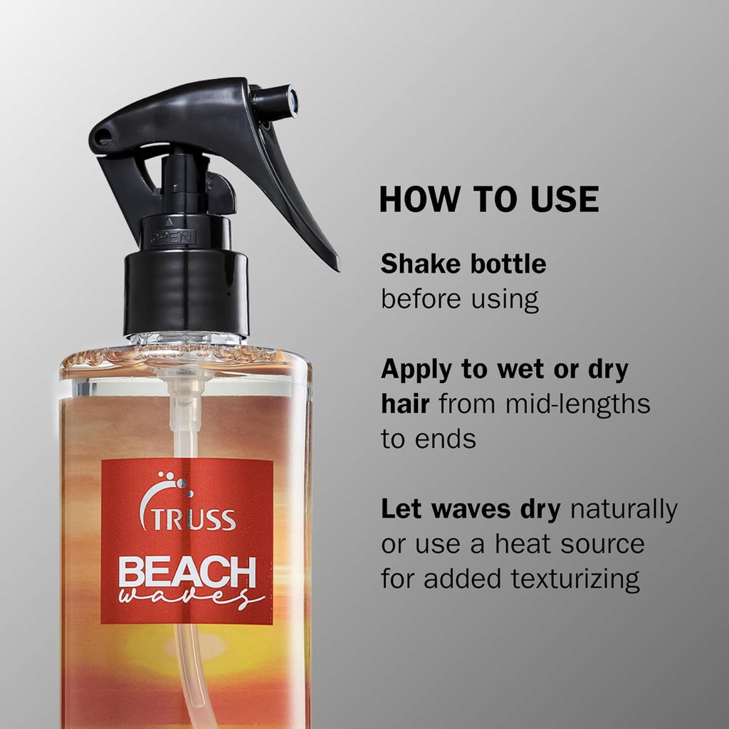 TRUSS Beach Wave Spray - Effortless Hair Texturizing for Tousled Waves - Promotes Healthy Growth & Volume (8.79 fl oz)