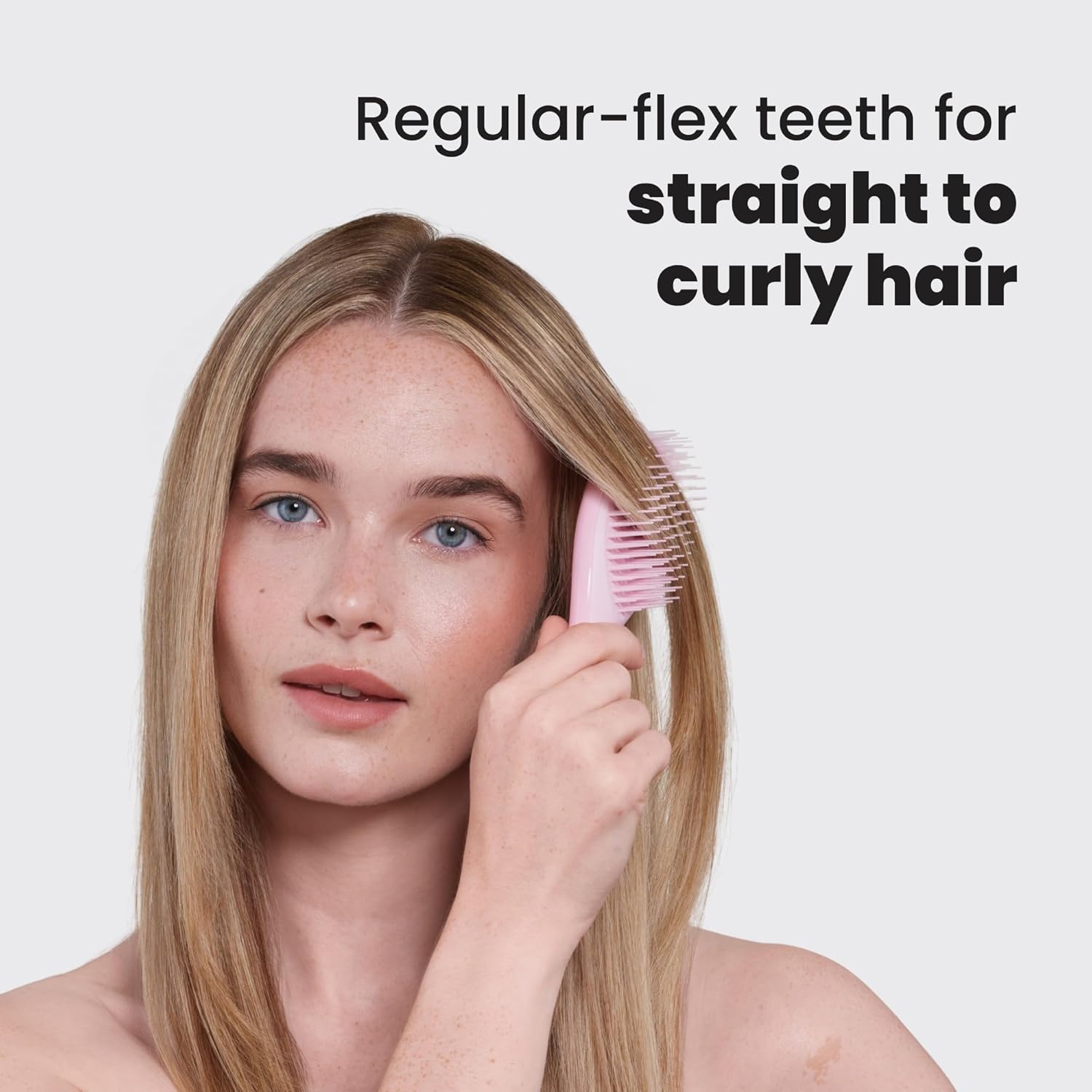 Tangle Teezer Ultimate Detangler Brush - Travel-Size Mini for Straight to Wavy Hair | Millennial Pink, Reduces Breakage