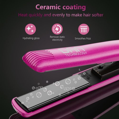 Dan Technology 2-in-1 Ceramic Flat Iron - Professional Adjustable Temperature Straightener for Black Hair