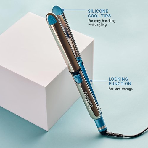 BaBylissPRO Nano Titanium Hair Straightener - Professional Ionic Flat Iron & Curling Tool for Stylists