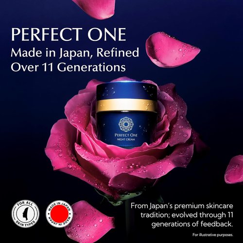 Perfect One Night Cream - Japanese Anti-Aging Moisturizer with Collagen & Hyaluronic Acid | Hydrating & Firming | 1.16 oz