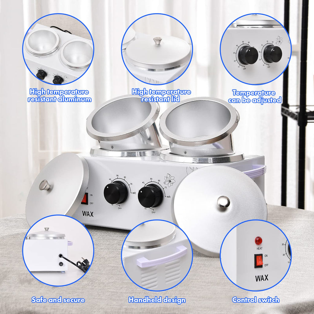 WAOYPGZ Waxing Kit Portable Wax Warmer Machine (double pots)