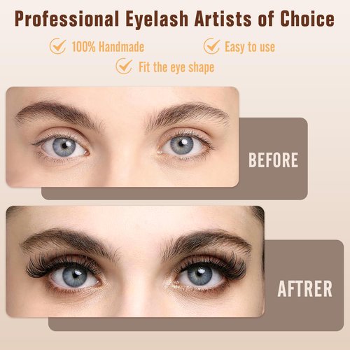 Classic Volume Lash Extension, 0.15 D Curl 8-15mm Mixed Eyelash Extension Lash Trays, Super Matt Black Individual Lash Extensions for Professional Salon Use