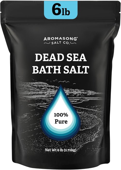 Aromasong Dead Sea Salt Bath Soak - 100% Natural 6 Lbs Bulk Pack for Relaxation & Skin Detoxification