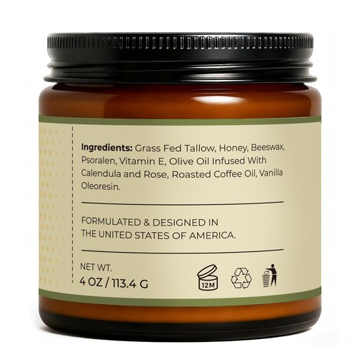 Hicream Beef Tallow for Skin, Beef Tallow and Honey Balm, 100% Organic Grass-Fed Beef Tallow Balm, Face & Body Moisturizer, Deeply Nourishment for Dry, Cracked, Sensitive Skin, Natural Formula (4 Oz)