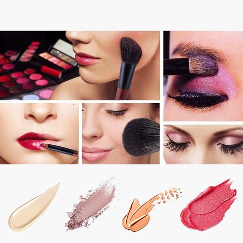 Mini Makeup Brush Set, 9 Full Face Mini Travel Make Up Brushes Set, Synthetic & Natural Hair Makeup Brushes For Blush, Eyeshadow, Conceal, Eyebrow Brush, with a compact Brush Case