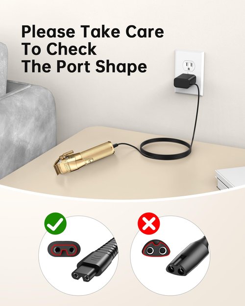 VHBW 4.5V Charger for BaByliss PRO FX870 FX825 Clipper Compatible with FX787 FX788 FX726 Trimmer - 6.5FT Extra Long Power Cord Replacement Part