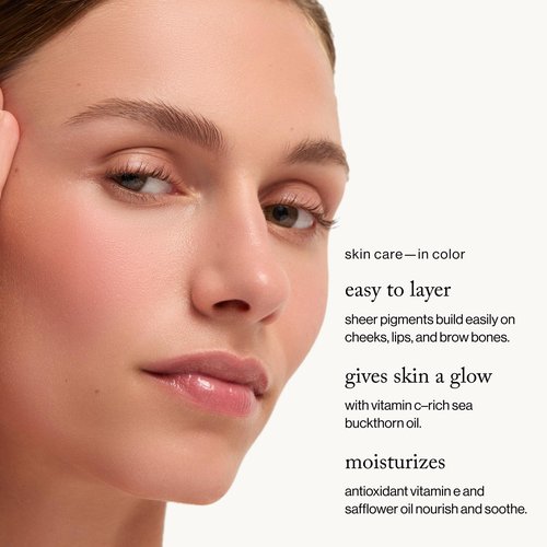 goop Beauty Cream Blush | Sheer Pop of Color for Lips & Cheeks | Vitamin C, Vitamin E & Safflower Oil | Natural Makeup for Glowing Skin | 0.5 oz | Velvelteen - Sheer Mauve