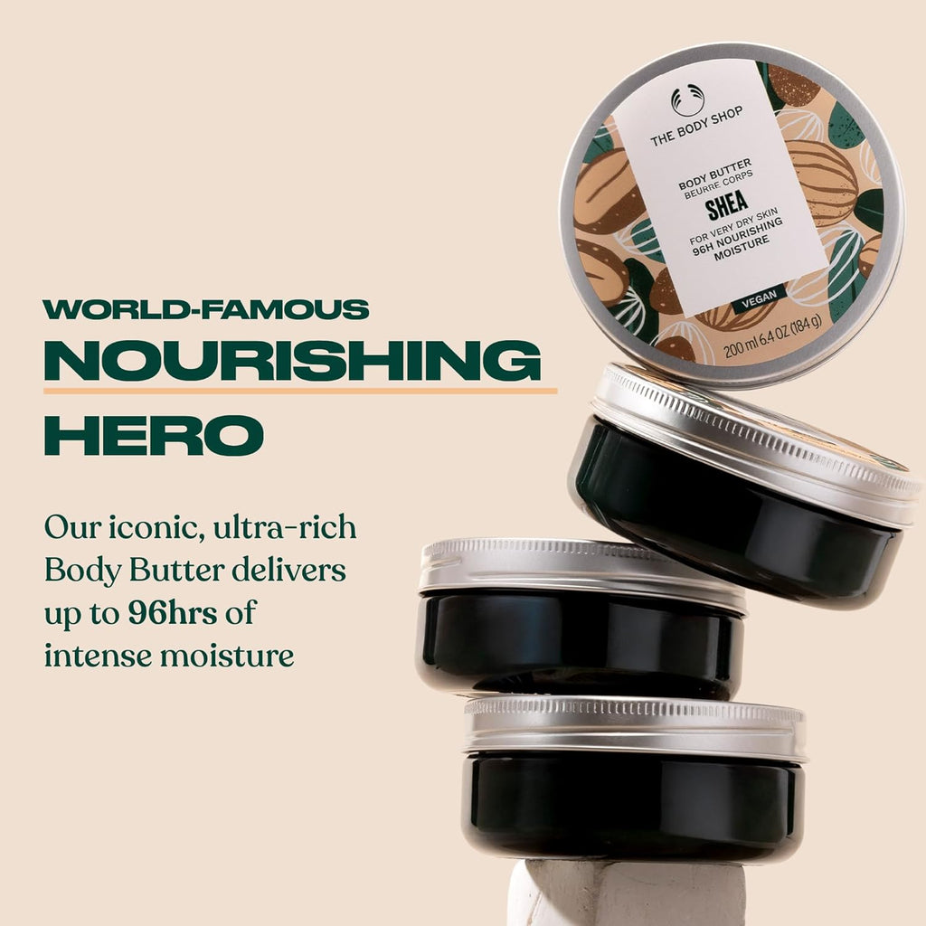 The Body Shop Nourish & Flourish Shea Body Care Gift Set - Vegan 5-Piece Collection for Ultimate Hydration