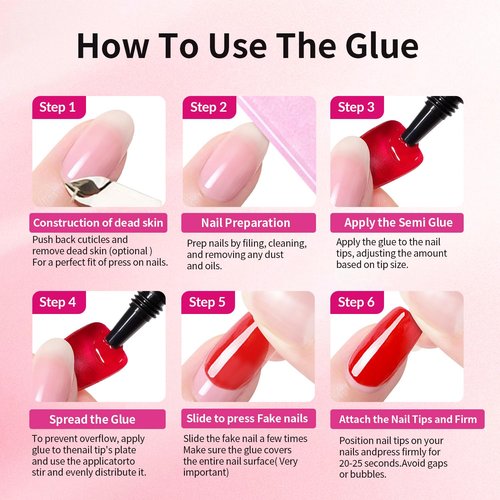 Skiennix Quick Dry Nail Glue Gel - Super Strong, Long Lasting 10g with 10ml Remover for Press-On & Acrylic Nails