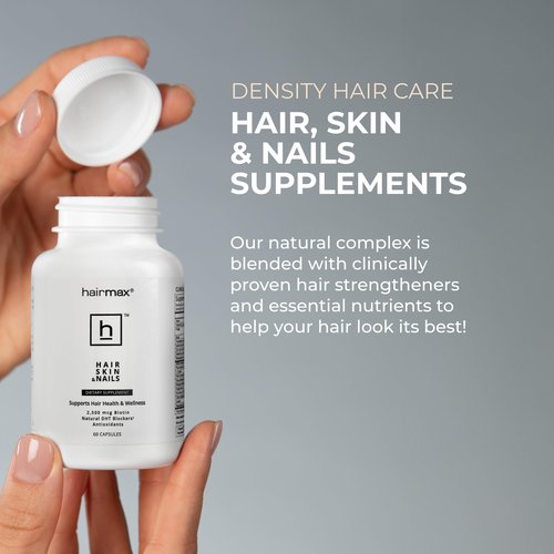 Hairmax Hair, Skin and Nails Dietary Supplement – Hair Loss & Hair Regrowth Treatment. 2500mcg Biotin, DHT Blocker, MSM & Antioxidants, 60 Capsules