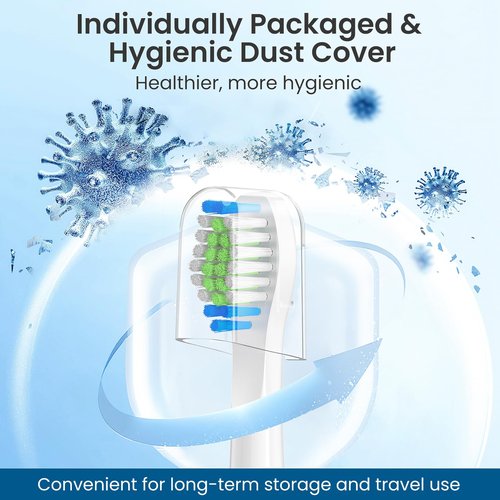 Harobey Replacement Toothbrush Heads 10 Pack Compatible with Bitvae Daily D2 Rechargeable Toothbrush, for D2 Toothbrush Heads Refills, White