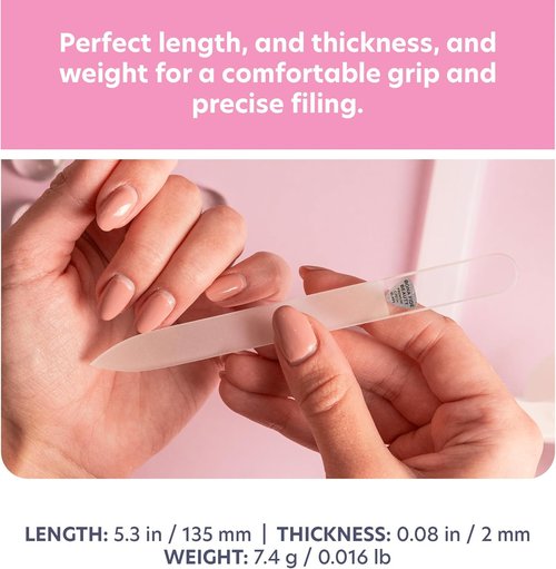 Bona Fide Beauty Czech Glass Nail File - Crystal Fingernail File with Clear Hardcase | Ideal Gift for Women