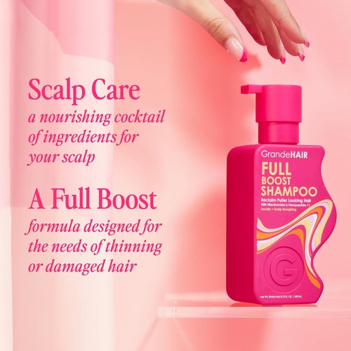 Grande Cosmetics GrandeHAIR Full Boost Shampoo & Conditioner - Sulfate-Free Formula with Niacinamide & Biotin for Healthier, Fuller Hair