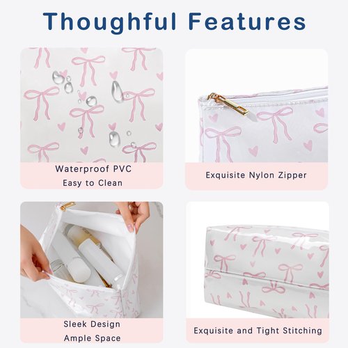uekeboag Large Waterproof PVC Beach Pool Makeup Bag with Shell Pattern, Cute Cosmetic Accessories Pouch with Zipper, Coquette Carry-on Travel Toiletry Bag for Women Girls(07Shell)