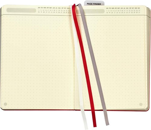 C.R. Gibson Dot Grid Notebook Journal - Red Leatherette Cover, 240 Pages, 6" W x 8.5" L