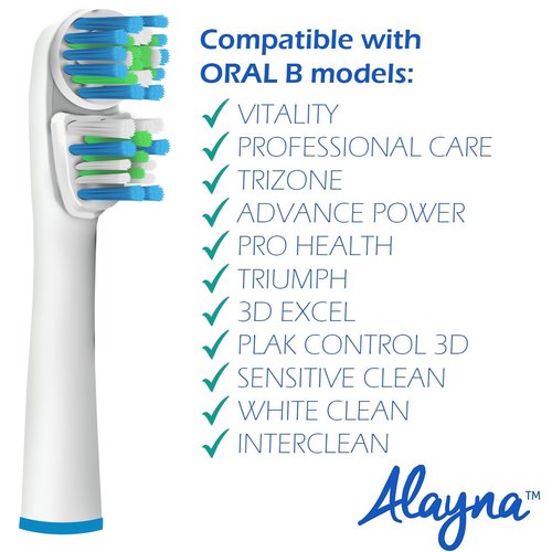 Replacement Brush Heads Compatible with OralB Braun- Best Double Clean, Pack of 20 Electric Toothbrush Replacement Heads- for Oral B Pro, 1000, 8000, 9000, Sonic, Adults, Kids, Vitality, Dual Plus!