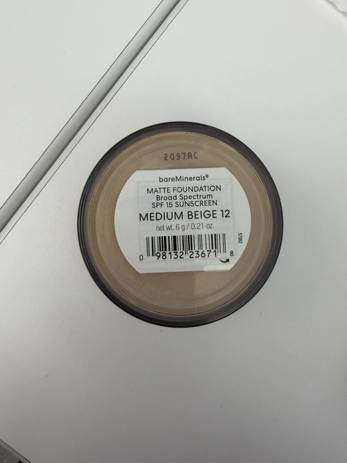 Original Matte Loose Mineral Foundation SPF 15, 12 Medium Beige, Vegan, Cruelty-Free & Dermatologist-Tested
