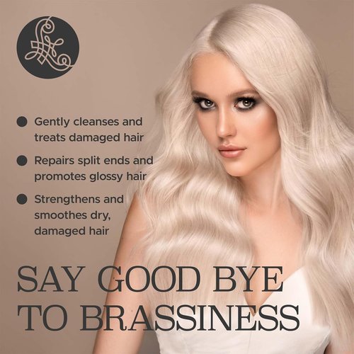 Luseta Color Brightening Shampoo for Silver & Gray Hair - Eliminates Brassiness, Moisturizes & Adds Shine (16.9oz)