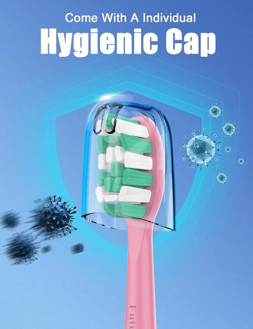 Philips Sonicare Toothbrush Replacement Heads - Plaque Control & Simply Clean | 10 Pack, Pink