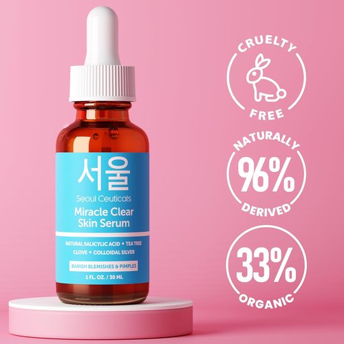 SeoulCeuticals Acne Serum - Rapid Action Treatment with Salicylic Acid & Tea Tree Oil | 1oz for Even Skin Tone