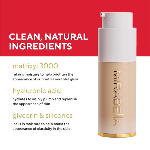 Mirabella Invincible HD Liquid Foundation - Moisturizing Full-Coverage Makeup for All Skin Types | Deep D200