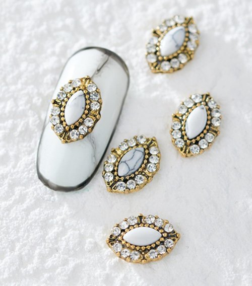 50PCS Western Nails Turquoise Nail Charms 3D Nail Art Supplies Nail Accessories Nail Decoration Retro Nail Charms for Manicure Craft