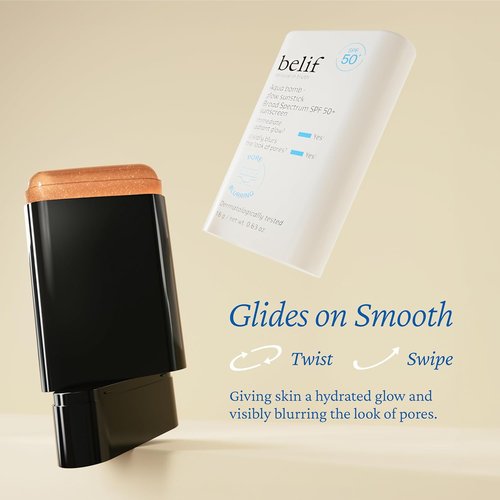 Belif Aqua Bomb Sunscreen Stick SPF 50+ | Lightweight Korean Face Sunstick with Niacinamide & Hyaluronic Acid, 0.63 oz