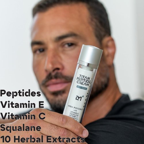 Man Labs Titan Peptide Anti-Aging Face Cream | Revitalize & Firm Men's Skin – Unscented, All Skin Types